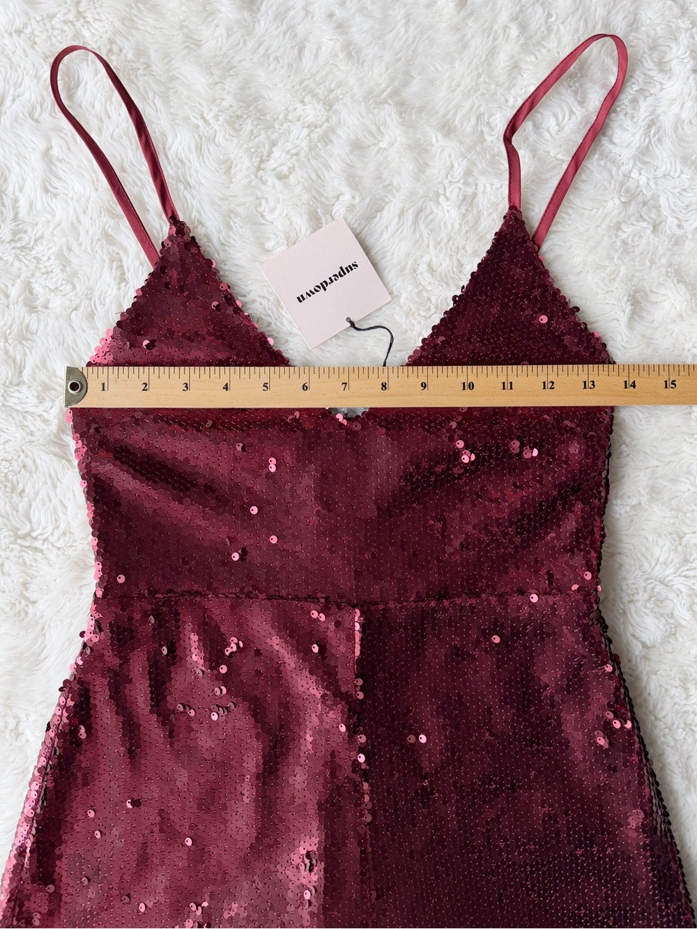 NWT Superdown Woman Red Sequins V-Neck Spaghetti Straps Romper XS Cocktail Party - Picture 5 of 7